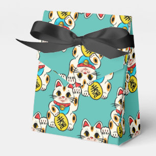 Japanese kimono pattern favour box maneki neko