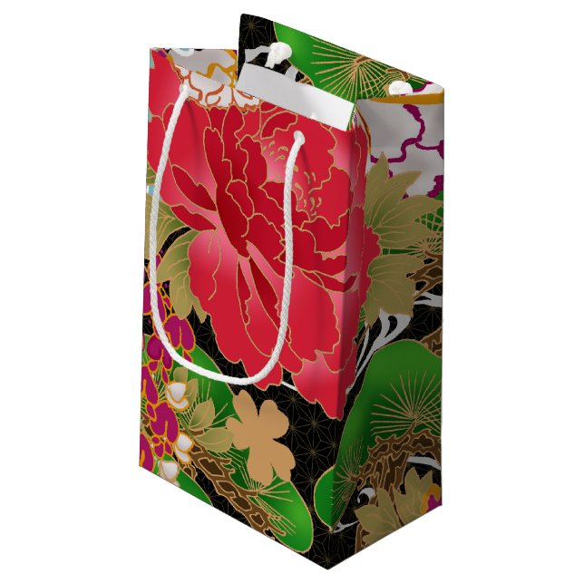 Japanese Kimono pattern Gift bag (Back Angled)
