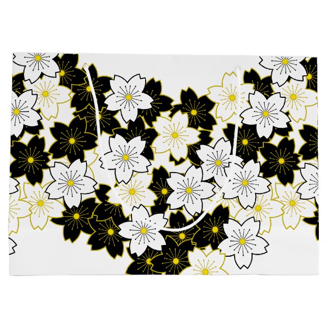 Japanese Kimono pattern Gift bag SAKURA (Back)