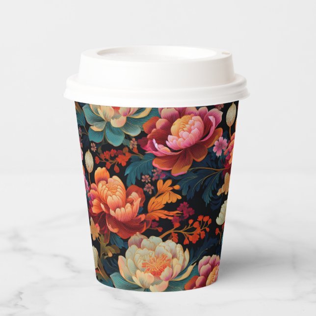 Japanese Kimono pattern Paper Cups (Front)