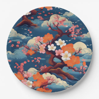 Japanese Kimono pattern Paper Plate