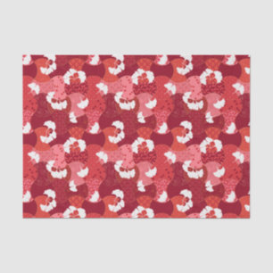 Japanese Kimono Pattern Red Ginkgo Patchwork Tissue Paper