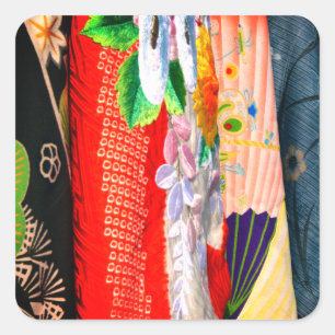 Japanese Kimono Square Sticker