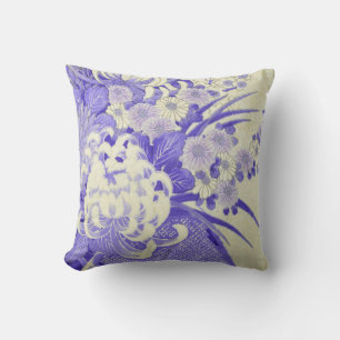 Japanese KIMONO Textile, Chrysanthemum Cushion