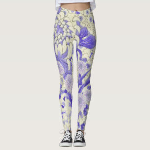 Japanese KIMONO Textile, Chrysanthemum Leggings