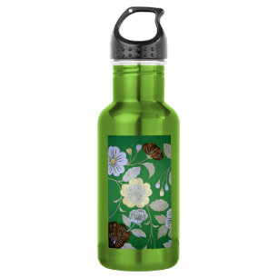 Japanese KIMONO Textile, Floral Pattern 532 Ml Water Bottle