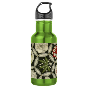 Japanese KIMONO Textile, Floral Pattern 532 Ml Water Bottle