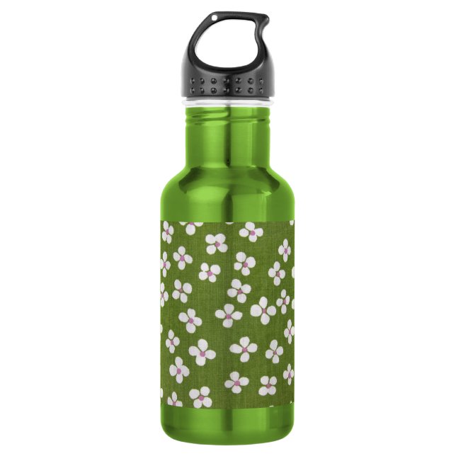 Japanese KIMONO Textile, Floret Pattern 532 Ml Water Bottle (Front)