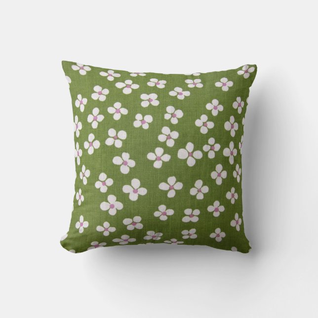 Japanese KIMONO Textile, Floret Pattern Cushion (Front)