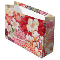Japanese KIMONO Textile, Floret Pattern
