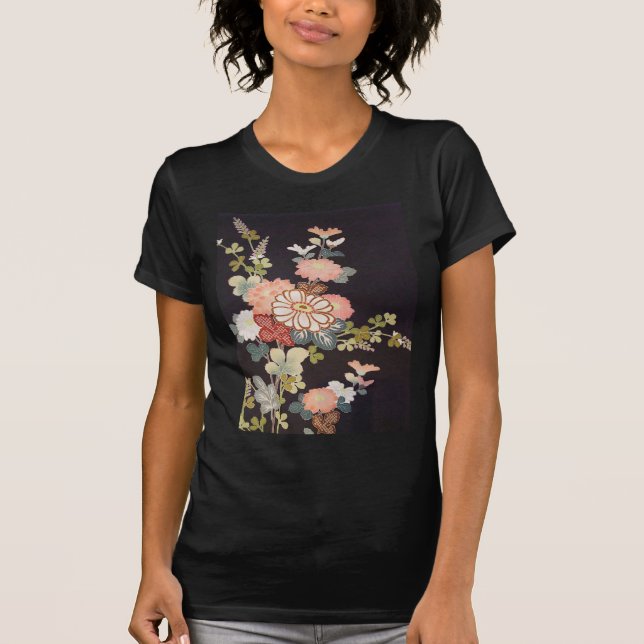 Japanese KIMONO Textile, Floret Pattern T-Shirt (Front)