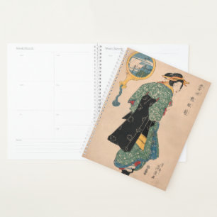 Japanese Kimono Woman: Ukiyo-e Woodblock Print Planner