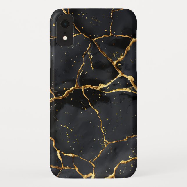 Japanese Kintsugi Black & Gold Case-Mate iPhone Case (Back)