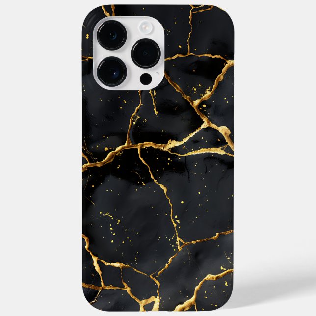 Japanese Kintsugi Black & Gold Case-Mate iPhone Case (Back)
