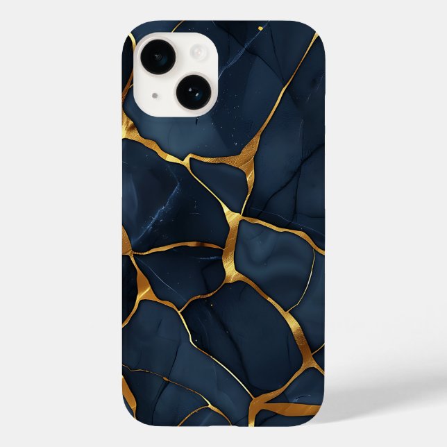 Japanese Kintsugi Dark Blue Case-Mate iPhone Case (Back)