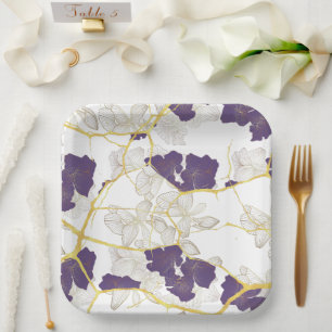 Japanese Kintsugi. Double-sided.  Paper Plate