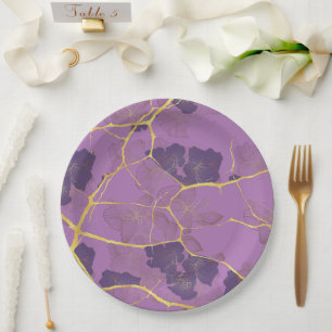 Japanese Kintsugi. Double-sided. Paper Plate