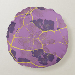 Japanese Kintsugi. Double-sided. Round Cushion