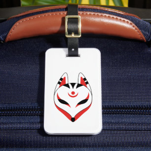 Japanese Kitsune Fox Mask Luggage Tag