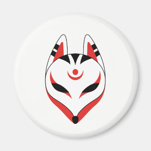 Japanese Kitsune Fox Mask Magnet