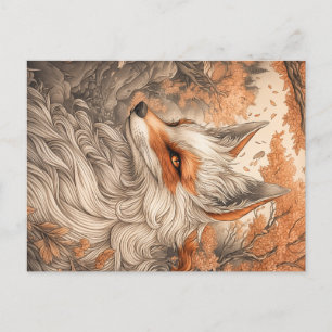 Japanese Kitsune fox Postcard