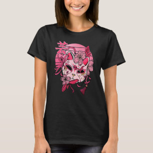 Japanese Kitsune Mask Fox Women Men Teen Boys Girl T-Shirt