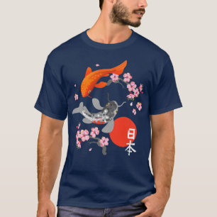 Japanese Koi Carp Fish Nishikigoi Fish Sakura Cher T-Shirt