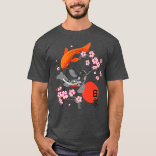 Japanese Koi Carp Fish Sakura Nishikigoi Fish Cher T-Shirt