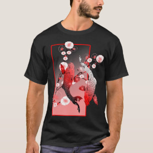 Japanese Koi Carp Nishikigoi Fish Cherry Blossom T-Shirt