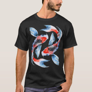 Japanese Koi Carp Nishikigoi Fish Cherry Blossoms T-Shirt