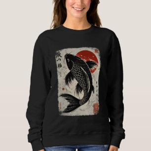 Japanese Koi Carp Perseverance Koi Fish Sakura Nis Sweatshirt