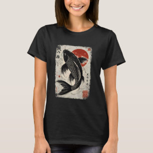 Japanese Koi Carp Perseverance Koi Fish Sakura Nis T-Shirt