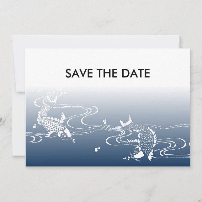 Japanese Koi(Carp) Pond Save The Date (Front)