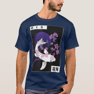 Japanese Koi Carp Sakura Cherry Tree Kanji Blossom T-Shirt
