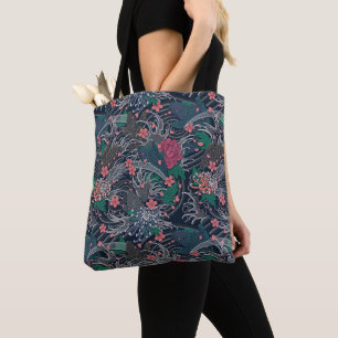 Japanese Koi & Chrysanthemums Tote Bag