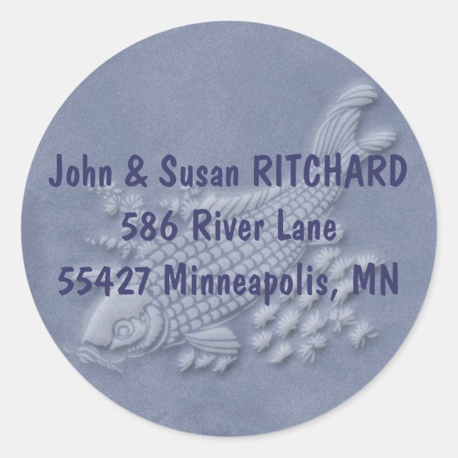 Japanese koi classic round sticker (Front)