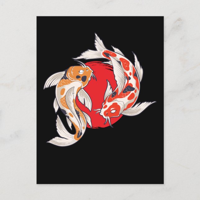 Japanese Koi Fish Art Fish Farmer Aquaculture Postcard (Front)