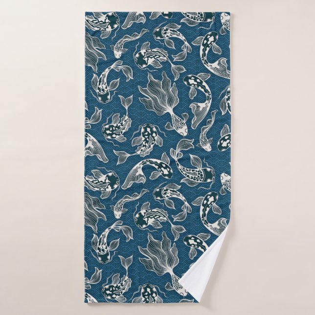 Japanese Koi Fish Bath Towel (Bath Towel)