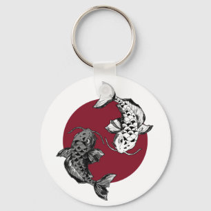 Japanese Koi Fish Circle Key Ring