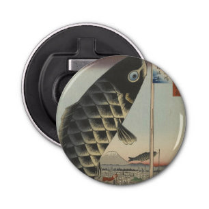 Japanese Koi Fish Festival Flag Antique Bottle Opener