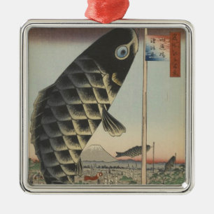 Japanese Koi Fish Festival Flag Antique Metal Ornament
