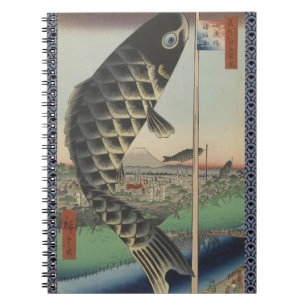 Japanese Koi Fish Festival Flag Antique Notebook