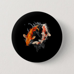 Japanese Koi Fish I Koi Carp Pond Japan Tattoo 6 Cm Round Badge