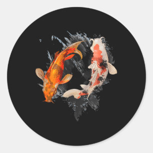 Japanese Koi Fish I Koi Carp Pond Japan Tattoo  Classic Round Sticker