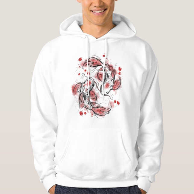 Japanese Koi Fish I Koi Carp Pond Japan Tattoo Hoodie (Front)