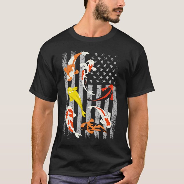 Japanese Koi Fish Japan Koi Carp Koi Pond American T-Shirt (Front)