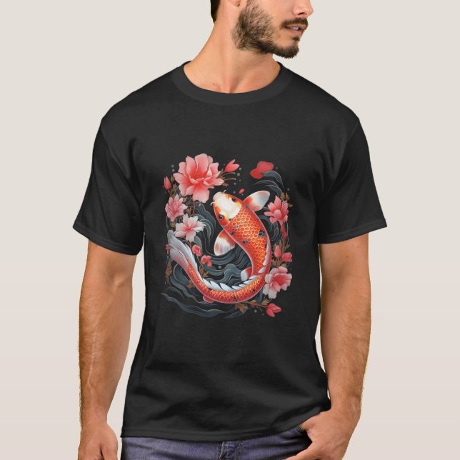 Japanese Koi Fish Nishikigoi Fish Blackboard T-Shirt (Front)