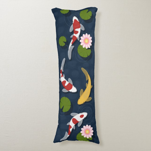 Japanese Koi Fish Pond Body Cushion (Front Vertical)