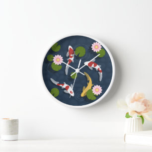 Japanese Koi Fish Pond Clock