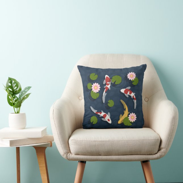 Japanese Koi Fish Pond Cushion (Chair)